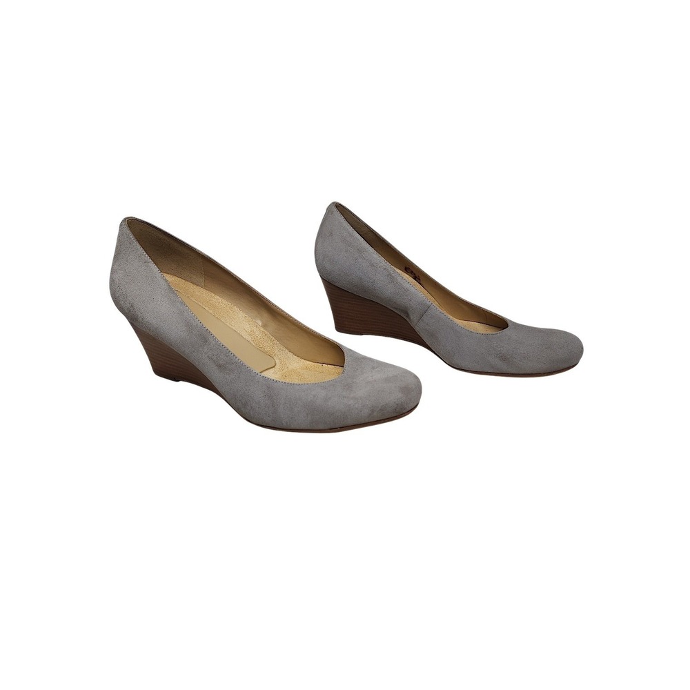 Naturalizer Wedge Pumps 11W Womens Emily Grey Suede Leather Comfort Office Shoes